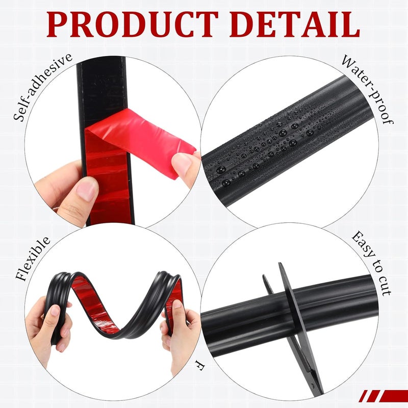 Innconee 19.7ft Peel and Stick Molding Chair Rail Panel Flexible Wall Molding Trim Self Adhesive Panel Moulding for DIY Home Wall Decor Protection Cabinet Border Frame (1.26 Inch,Stylish,Black) - Image 3